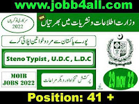 Ministry of Information and Broadcasting MOIB Jobs 2022 – MOIB Jobs 2022 Application Form