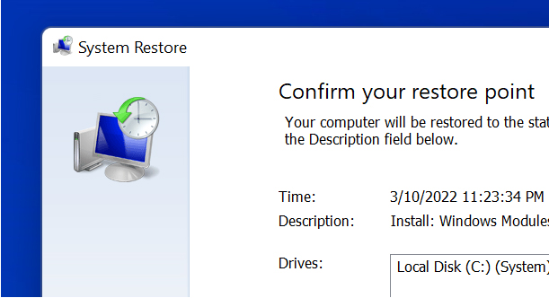 Next restart your PC to finish.