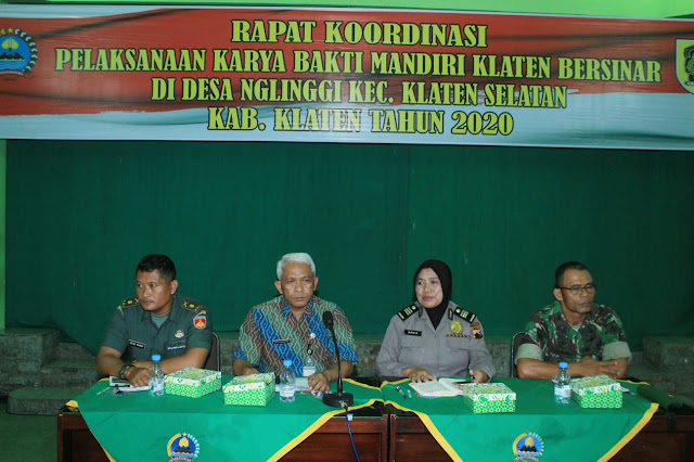 Kodim Klaten gelar Rapat Koordinasi pelaksanaan Karya Bakti Mandiri Klaten Bersinar