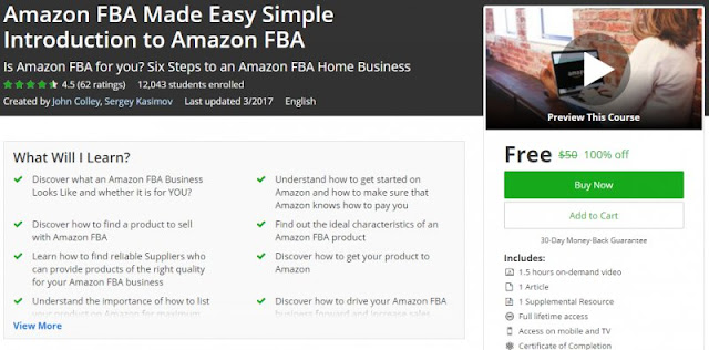 [100% Off] Amazon FBA Made Easy Simple Introduction to Amazon FBA| Worth 50$