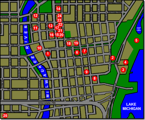 Map of Milwaukee, Wisconsin