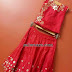 Bright Red Kids Mirror Work lehenga