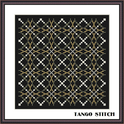 Intricate infinity 3D ornament cross stitch embroidery pattern - Tango Stitch