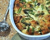 Asparagus Whole Wheat Bread Pudding