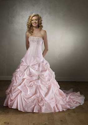 beautiful pink wedding dress