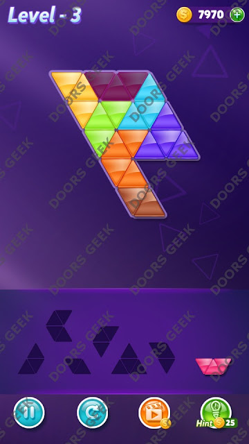 Block! Triangle Puzzle 7 Mania Level 3 Solution, Cheats, Walkthrough for Android, iPhone, iPad and iPod