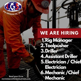 WE ARE HIRING Toolpusher Driller Chief Electrician