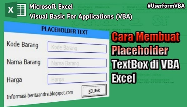  Cara Mudah Membuat Placeholder TextBox di VBA Excel