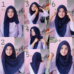 tutorial hijab segiempat yang simpel 5