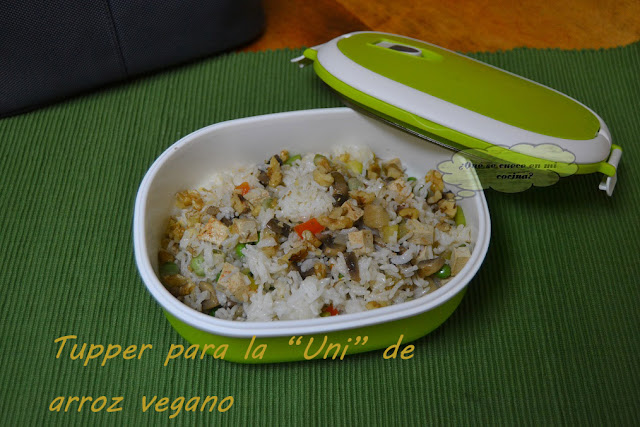 Tupper arroz vegano con tofu