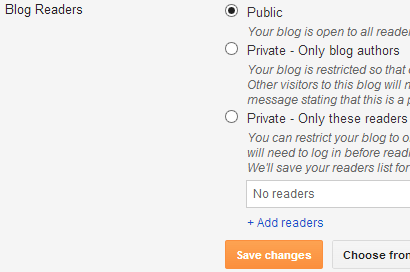 Blog Readers Permission in Blogger Site