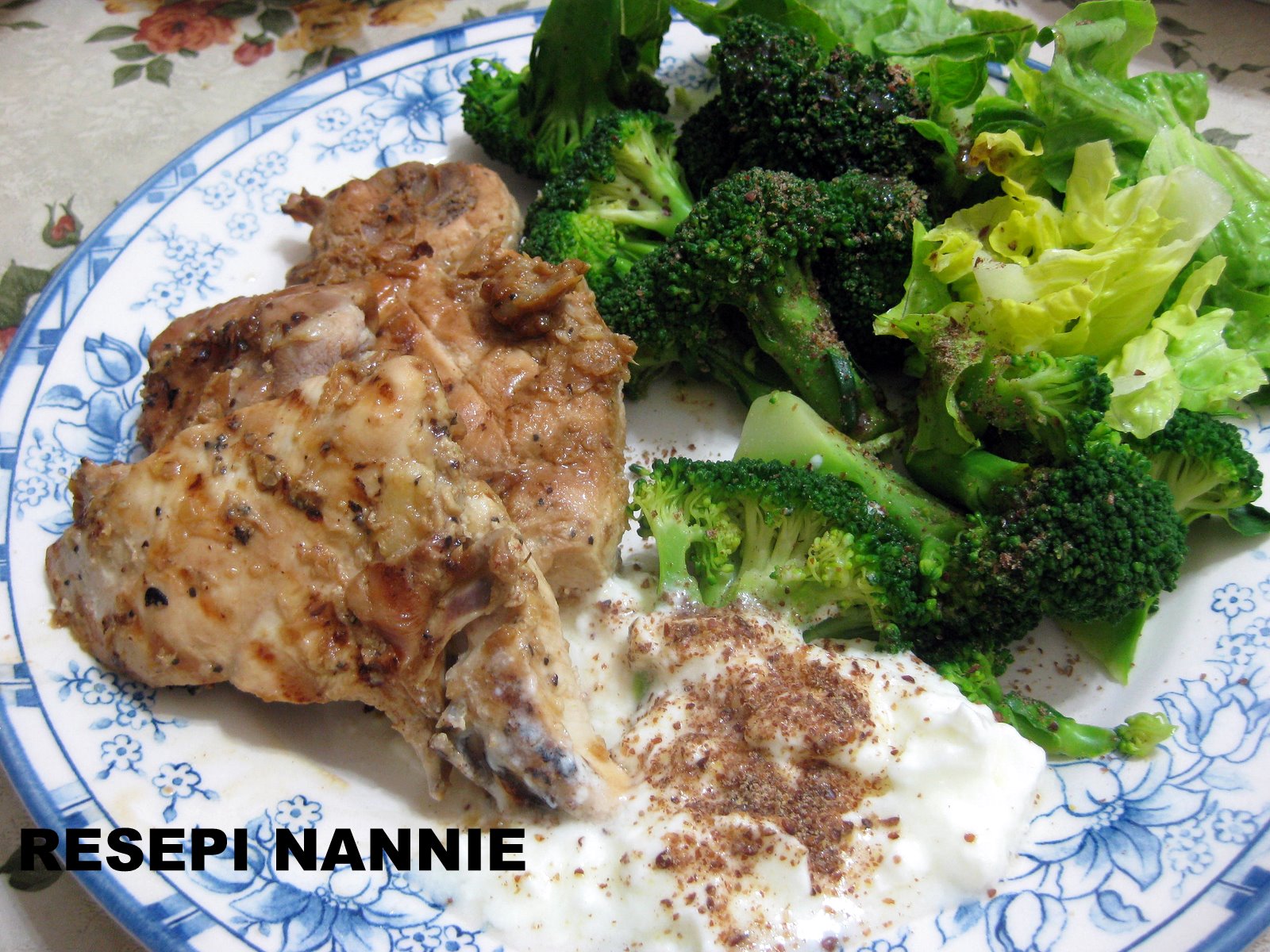 RESEPI NANNIE: Ayam grill & brokoli