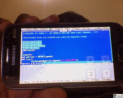 code screen turbo c on android