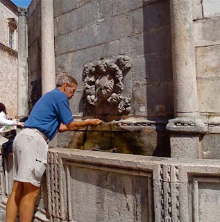 Wayne dunlap Drinking Onofrio Fountain Dubrovnik Croatia