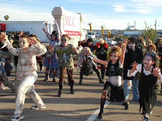A legion of zombies invades the Havasu campus for a performance of the Thriller dance.