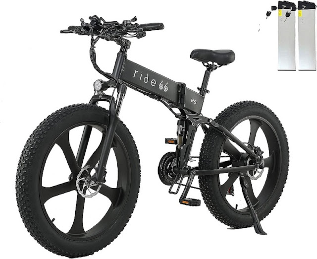 ride66 R5 26 inch Fat Tire Folding ebike Mountain Bike Mountain-Bikes