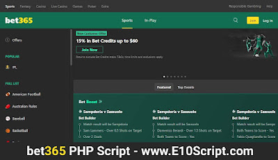 Bet365 PHP Script - Best Sports Betting PHP Script - e10script