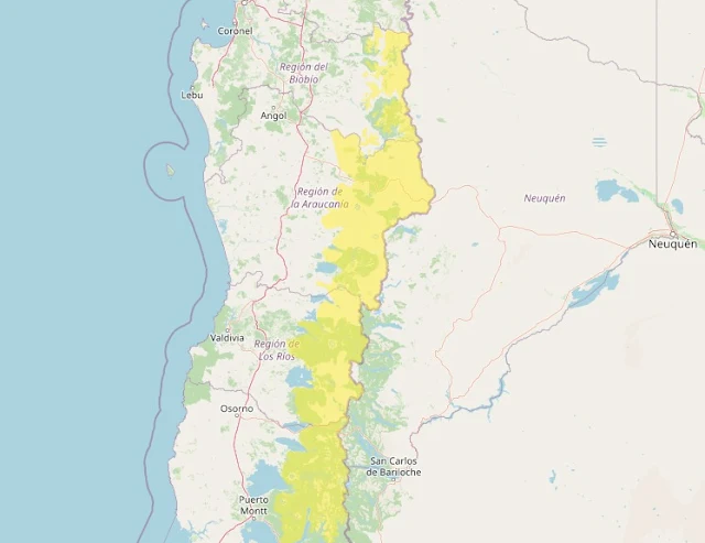 Aviso meteorológico por probables tormentas eléctricas en regiones del sur de Chile