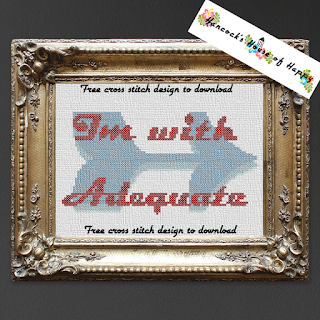 I'm With Adequate Free Anti-Valentine Cross Stitch Pattern