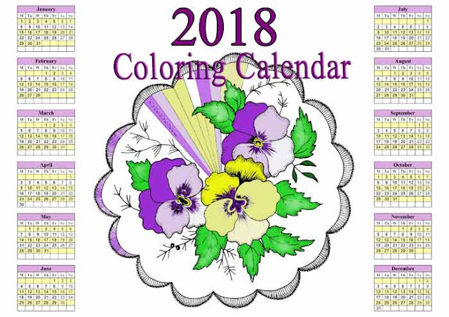 coloring calendar digital printable