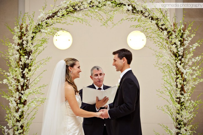 Wedding arch at the Ronald Reagan building