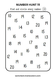 number recognition worksheet, number hunt worksheets, number hunt worksheet, number hunt worksheet for preschool, free printable number hunt worksheets, number find worksheets, preschool number hunt, number 11 to 20 hunt worksheet  @momovators