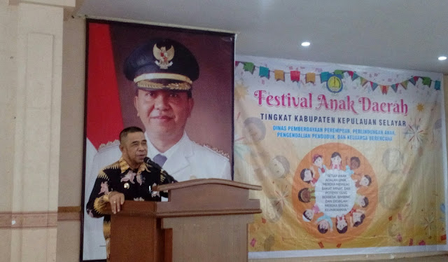 Wakil Bupati Kep. Selayar, Buka Festival Anak Daerah, Ini Pesannya