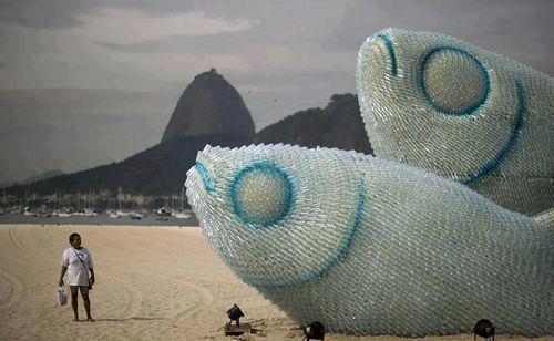 Plastic bottle sculpture in Rio