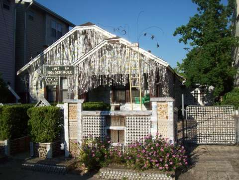 The Beer Can House at 222 Malone in Houston, Texas