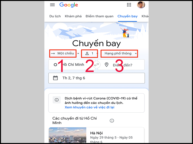 Điền nhu cầu mà bạn cần khi đặt vé máy bay