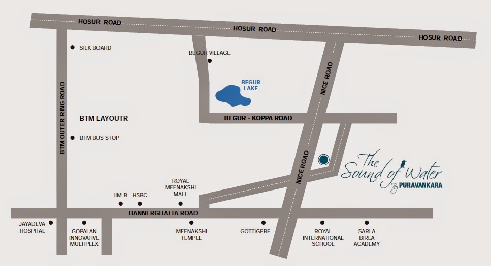 Puravankara the Sound of Water Location Map