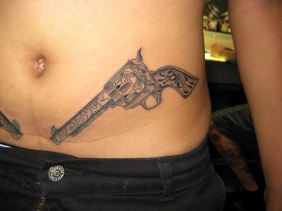 Gun Tattoos on Hips