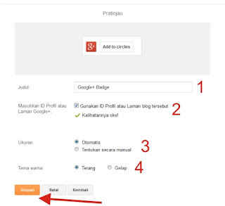 Panduan Cara Pasang Widget Google+ Badge di Blogger