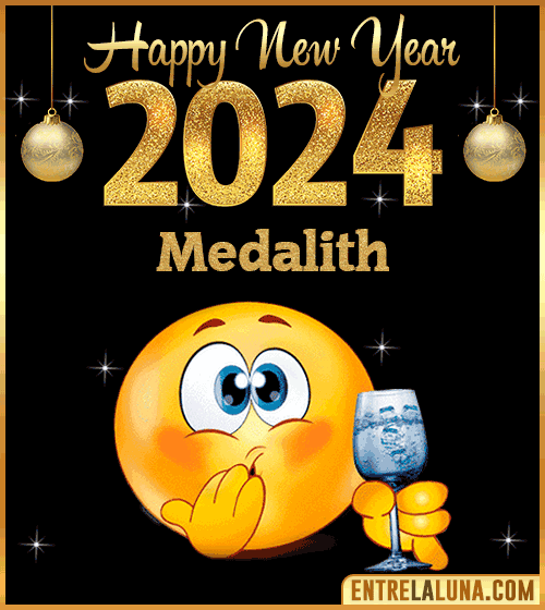 Gif wishes Happy New Year 2024 animated Medalith