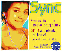 teen girl with earbuds listening to SYNC free YA audiobooks