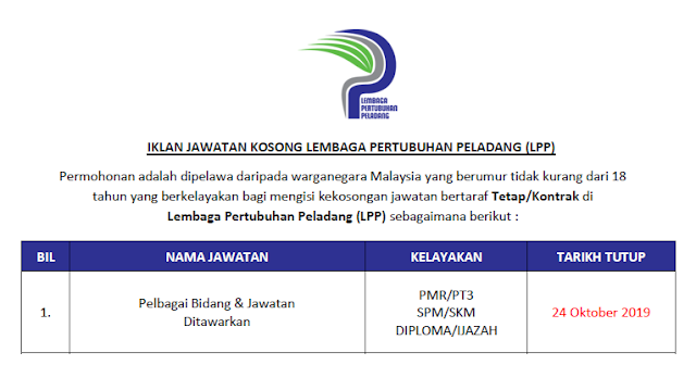 lembaga pertubuhan peladang kerja kosong