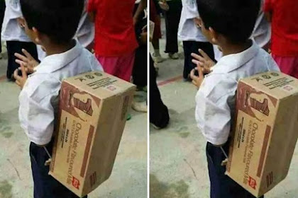 Pergi ke Sekolah Pakai Tas Kardus