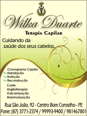 WILKA DUARTE - TERAPIA CAPILAR: CUIDANDO DOS SEUS CABELOS