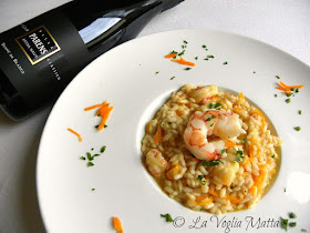 risotto con gamberi e carote