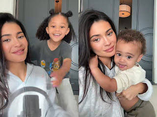 Kylie Jenner's children Stormi & Aire adorably interrupt her in her new promo Tiktok Video