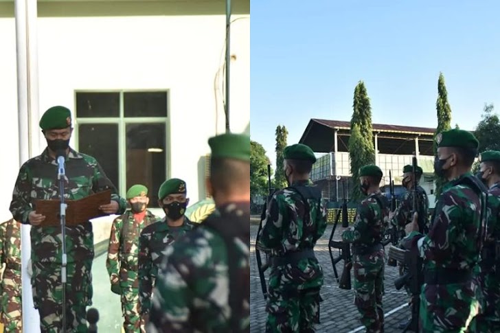 Personel dan PNS Korem 141/Tp dan Balak Korem melaksanakan Upacara Bendera