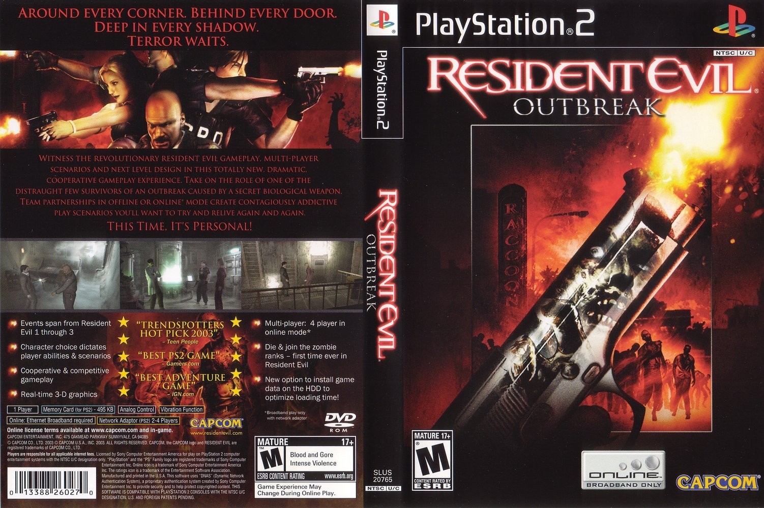 Capa Resident Evil Outbreak PS2 ~ Gamecover | Download de capas para ...