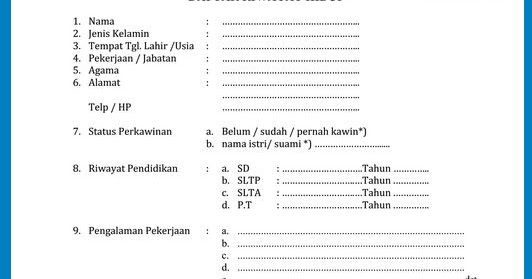 Contoh dan Cara Membuat Daftar Riwayat Hidup yang Benar 