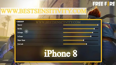 iPhone 8 Free fire Sensitivity Headshot Settings