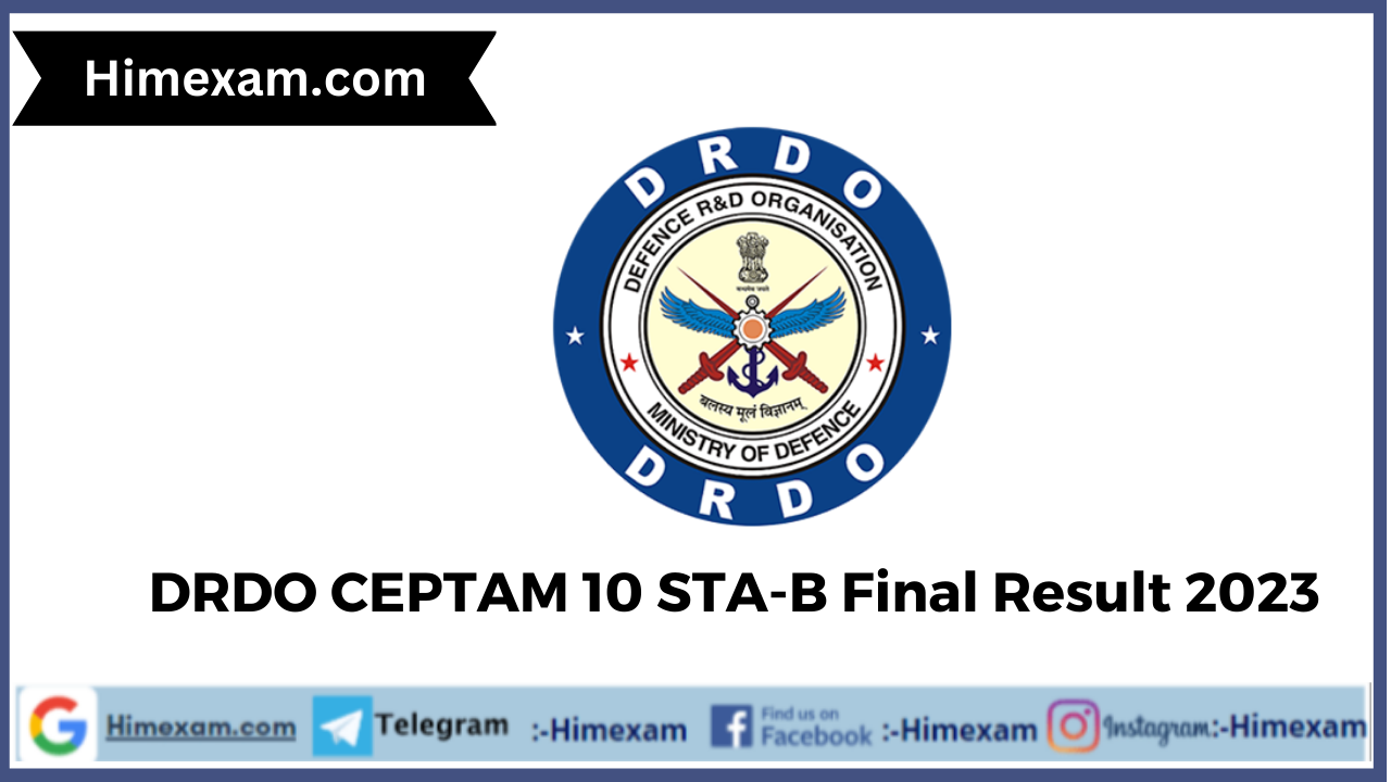 DRDO CEPTAM 10 STA-B Final Result 2023