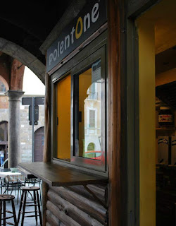 PolentOne's stall is tucked away under an archway opposite the funicular station