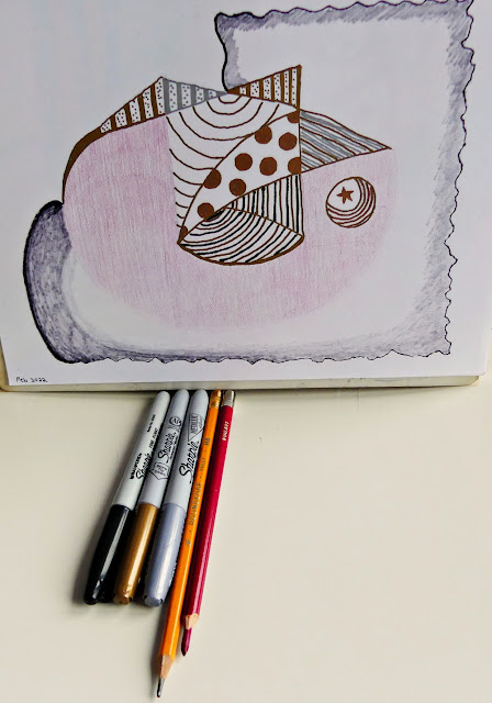 Struggle With Simplicity: drawing with markers, pens, pencil by Minaz Jantz