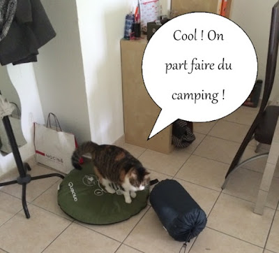 Chatte isabelle part faire du camping.