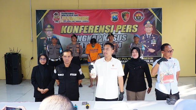 Polresta Sidoarjo Amankan Tersangka Cabuli Gadis Dibawah Umur