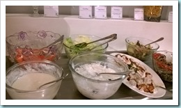 Salad station at the dinner buffet